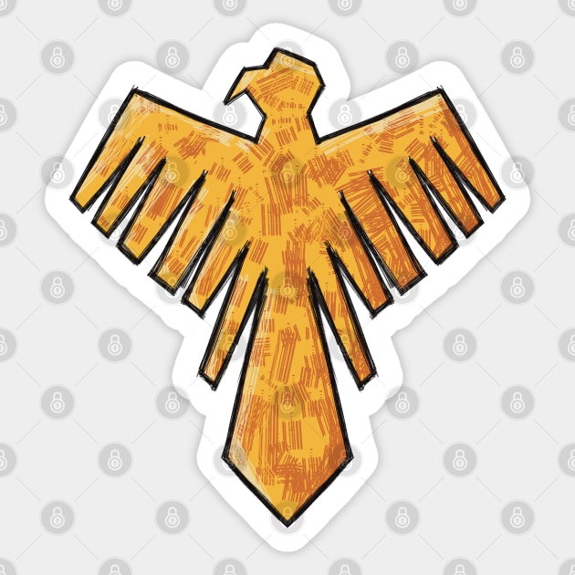 MMAM5 Watercolor Adler Mark / Symbol / Logo Brush Art from Mashle Magic and Muscles Anime Characters Mash, Lance, Finn, Lemon, Dot Bird Graphics Cloak for Cosplay x Animangapoi August 2023 Sticker by Animangapoi